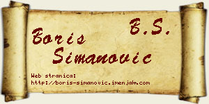 Boris Simanović vizit kartica